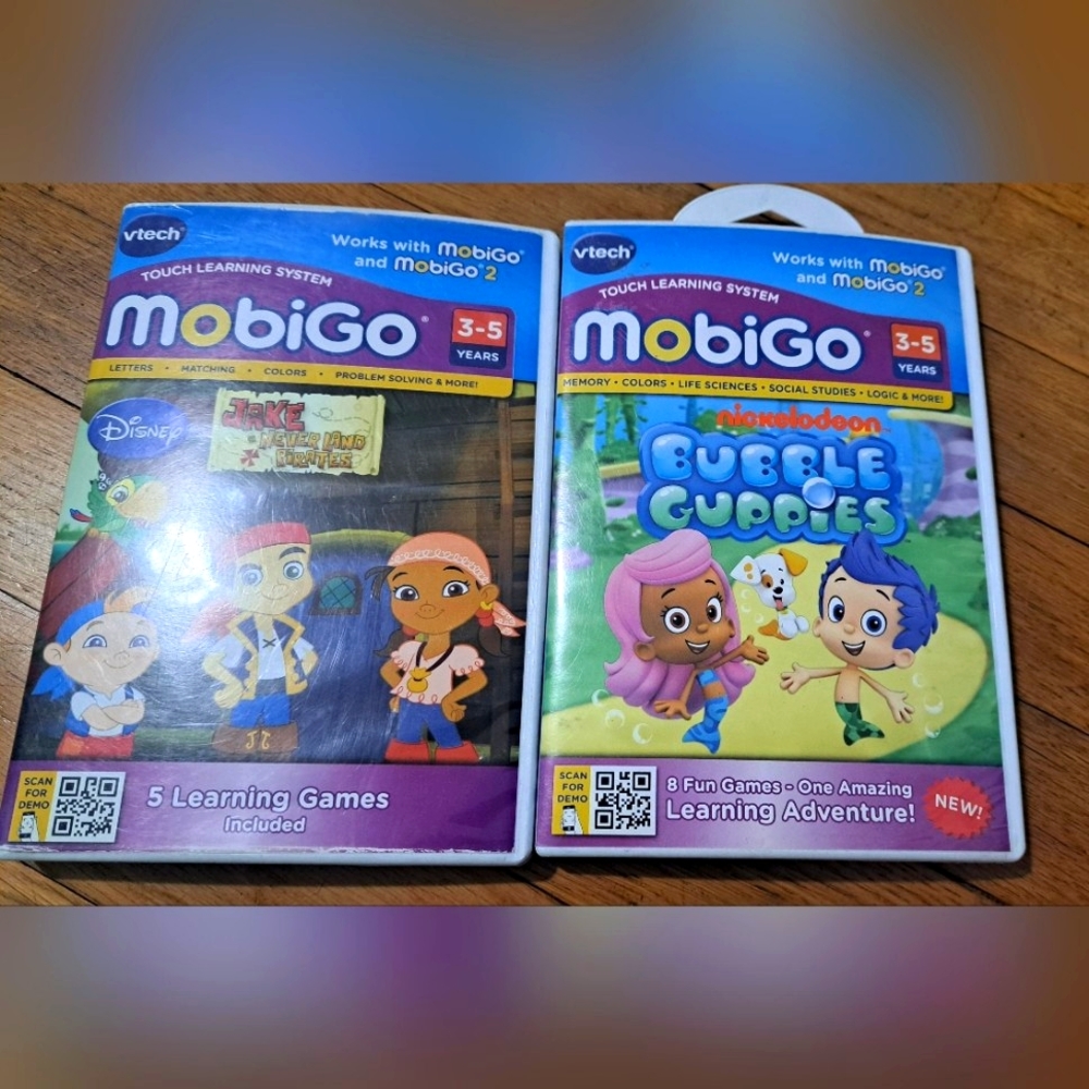 Vtech MobiGo Games Bubble Guppies and Jake and the Neverland Pirates